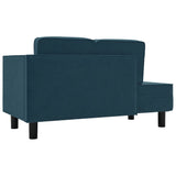 NNEVL Chaise Lounge with Cushions and Bolster Blue Velvet