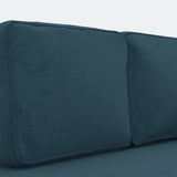 NNEVL Chaise Lounge with Cushions and Bolster Blue Velvet