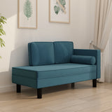 NNEVL Chaise Lounge with Cushions and Bolster Blue Velvet