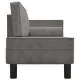 NNEVL Chaise Lounge with Cushions and Bolster Light Grey Velvet