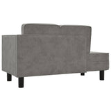 NNEVL Chaise Lounge with Cushions and Bolster Light Grey Velvet