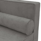 NNEVL Chaise Lounge with Cushions and Bolster Light Grey Velvet