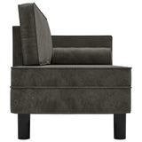 NNEVL Chaise Lounge with Cushions and Bolster Dark Grey Velvet