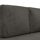 NNEVL Chaise Lounge with Cushions and Bolster Dark Grey Velvet