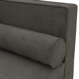 NNEVL Chaise Lounge with Cushions and Bolster Dark Grey Velvet