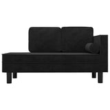 NNEVL Chaise Lounge with Cushions and Bolster Black Velvet