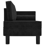 NNEVL Chaise Lounge with Cushions and Bolster Black Velvet