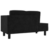 NNEVL Chaise Lounge with Cushions and Bolster Black Velvet