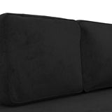 NNEVL Chaise Lounge with Cushions and Bolster Black Velvet