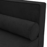 NNEVL Chaise Lounge with Cushions and Bolster Black Velvet