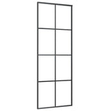 NNEVL Sliding Door Black 76x205 cm ESG Glass and Aluminium