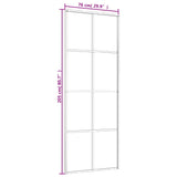 NNEVL Sliding Door Black 76x205 cm ESG Glass and Aluminium