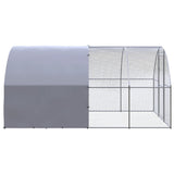 NNEVL Outdoor Chicken Coop 3x4x2 m Galvanised Steel