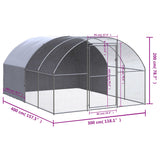 NNEVL Outdoor Chicken Coop 3x4x2 m Galvanised Steel