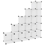 NNEVL Storage Cube Organiser with 15 Cubes Transparent PP