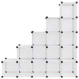 NNEVL Storage Cube Organiser with 15 Cubes Transparent PP