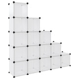 NNEVL Storage Cube Organiser with 15 Cubes Transparent PP
