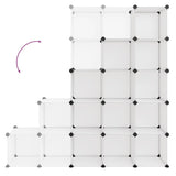 NNEVL Storage Cube Organiser with 15 Cubes Transparent PP