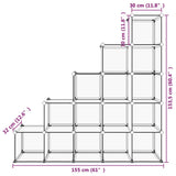 NNEVL Storage Cube Organiser with 15 Cubes Transparent PP