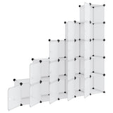NNEVL Storage Cube Organiser with 15 Cubes and Doors Transparent PP