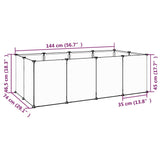 NNEVL Small Animal Cage Black 144x74x46.5 cm PP and Steel