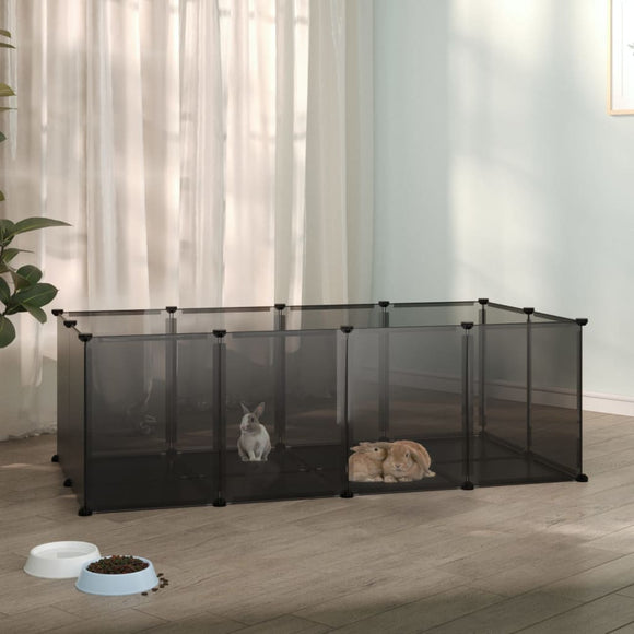 NNEVL Small Animal Cage Black 144x74x46.5 cm PP and Steel