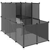 NNEVL Small Animal Cage Black 142x74x93 cm PP and Steel