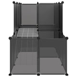 NNEVL Small Animal Cage Black 142x74x93 cm PP and Steel