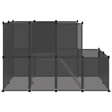 NNEVL Small Animal Cage Black 142x74x93 cm PP and Steel