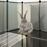 NNEVL Small Animal Cage Black 142x74x93 cm PP and Steel
