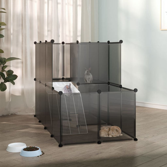 NNEVL Small Animal Cage Black 142x74x93 cm PP and Steel