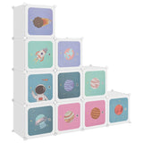 NNEVL Cube Storage Cabinet for Kids with 10 Cubes White PP