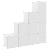 NNEVL Cube Storage Cabinet for Kids with 10 Cubes White PP