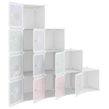 NNEVL Cube Storage Cabinet for Kids with 10 Cubes White PP