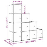 NNEVL Cube Storage Cabinet for Kids with 10 Cubes White PP