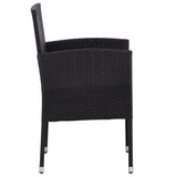 NNEVL Garden Chairs with Cream White Cushions 2 pcs Black Poly Rattan