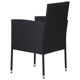 NNEVL Garden Chairs with Cream White Cushions 2 pcs Black Poly Rattan