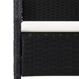 NNEVL Garden Chairs with Cream White Cushions 2 pcs Black Poly Rattan