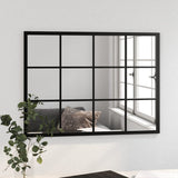 NNEVL Wall Mirror Black 80x60 cm Metal