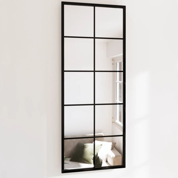 NNEVL Wall Mirror Black 100x40 cm Metal