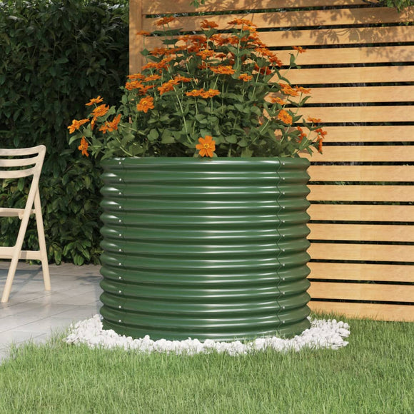 NNEVL Garden Planter Powder-coated Steel 80x80x68 cm Green
