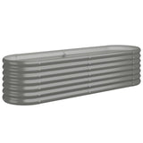 NNEVL Garden Raised Bed Powder-Coated Steel 152x40x36 cm Grey