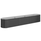 NNEVL Garden Raised Bed Powder-coated Steel 224x40x36 cm Anthracite