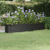 NNEVL Garden Raised Bed Powder-coated Steel 224x40x36 cm Anthracite