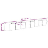 NNEVL Garden Raised Bed Powder-Coated Steel 332x40x36 cm Grey