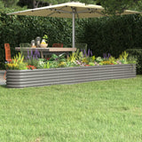 NNEVL Garden Raised Bed Powder-Coated Steel 332x40x36 cm Grey