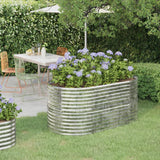 NNEVL Garden Raised Bed Powder-Coated Steel 152x80x68 cm Silver