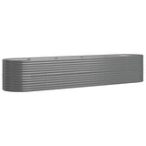 NNEVL Garden Raised Bed Powder-Coated Steel 368x80x68 cm Grey