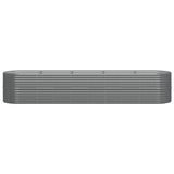 NNEVL Garden Raised Bed Powder-Coated Steel 368x80x68 cm Grey