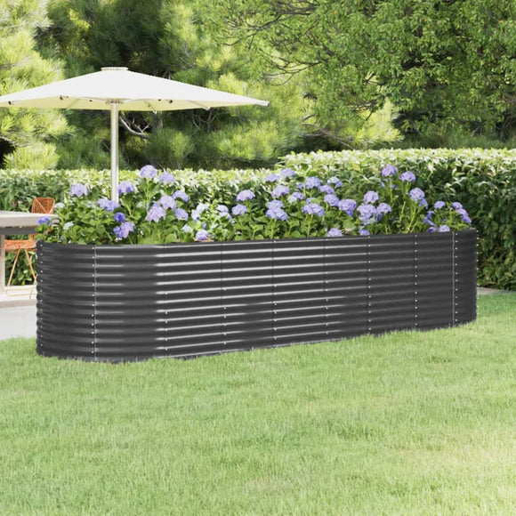 NNEVL Garden Raised Bed Powder-coated Steel 322x100x68 cm Anthracite